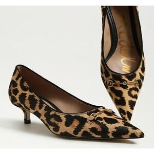 Sam Edelman Kaya Pointed Toe Kitten Heel Pump Womens 7.5 Leopard Print